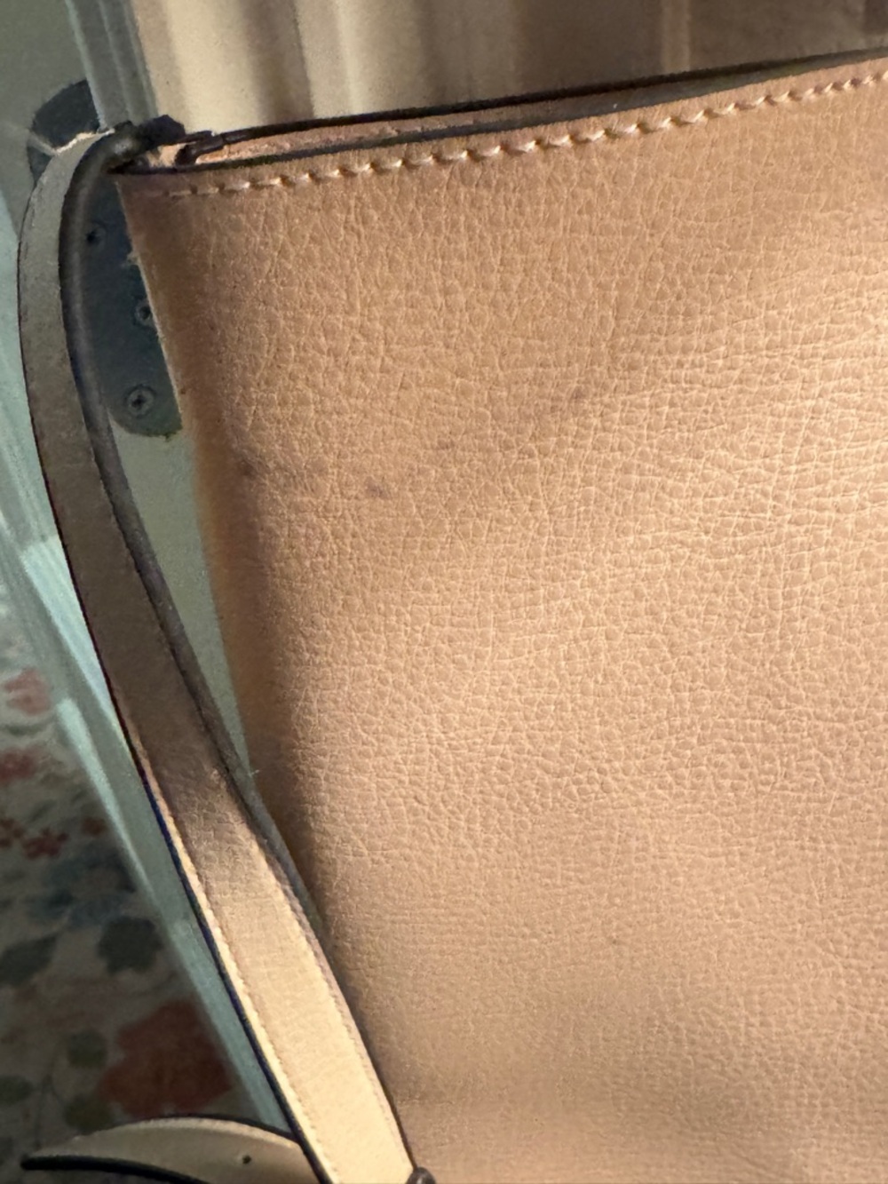 Jules Kae Charlotte Blush Vegan Leather Tote Whipstitch Handles Crossbody Strap - Picture 5 of 6